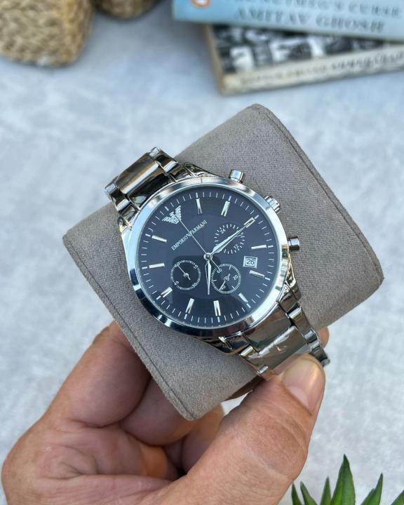 luxury Watch Emporio Arman_i Classic Silver-Black